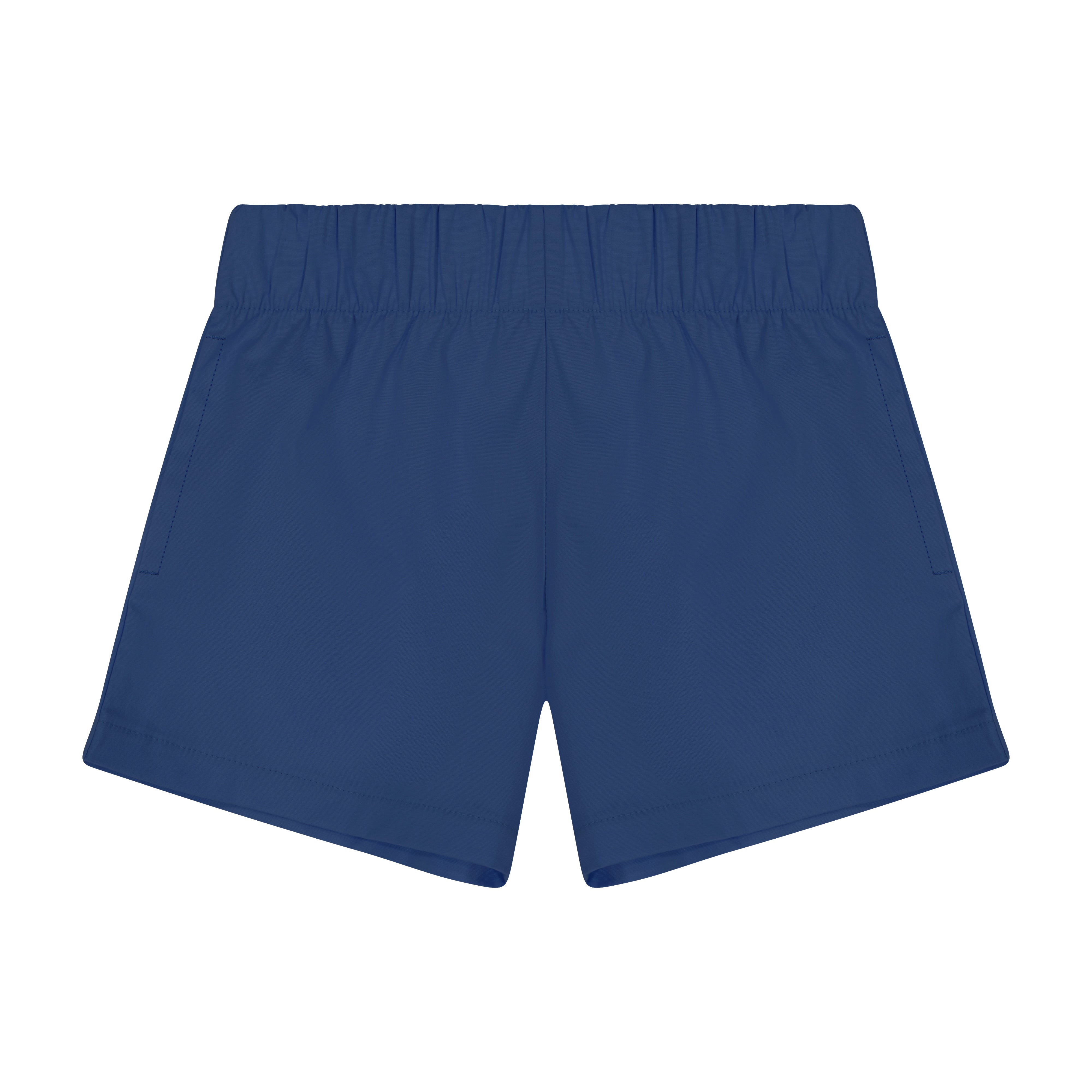 White & Blue Watercolor Monogram Swim Shorts
